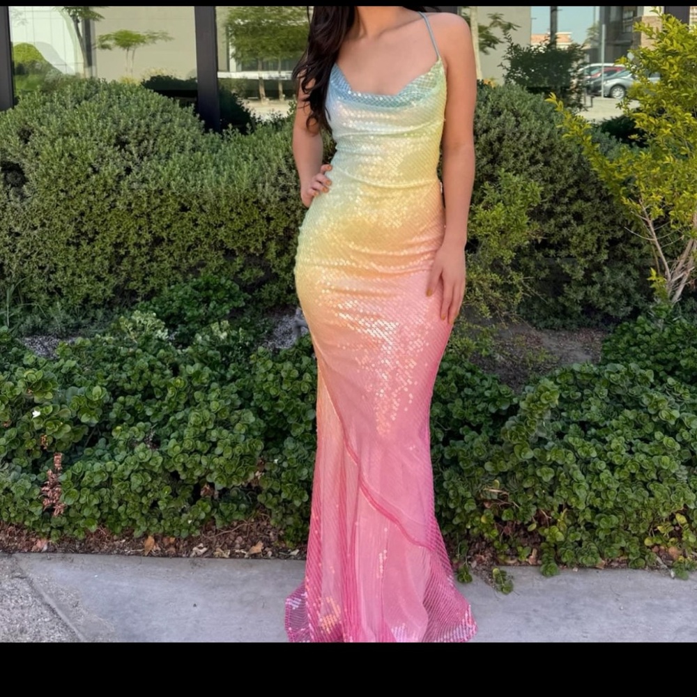 Elegant Multicolor Sequin Gown